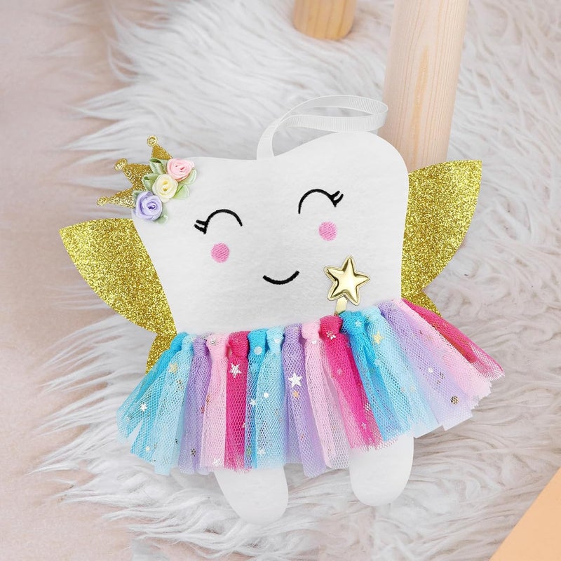 Malihome Beautiful Tooth Fairy Pillow Colorful Skirt Tooth Fairy Doll Lost Teeth Keepsake Gift for Kids - Image 4